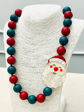 Load image into Gallery viewer, HOLIDAY - Beaded Santa Necklace (red/green) BNK1213