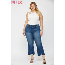 Load image into Gallery viewer, HIGH RISE CROP FLARE WITH UNEVEN HEM- Mica