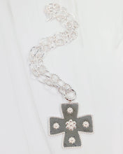 Load image into Gallery viewer, Carol Large Cross Charm Necklace Silver: Default