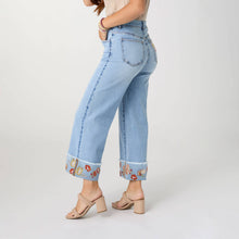 Load image into Gallery viewer, EverStretch Wide Leg Crop with Embroidered Cuff