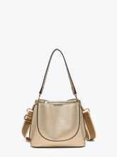 Load image into Gallery viewer, Corinna Bucket Bag ā Two-Tone Canvas Guitar Strap | M2765 : Brown