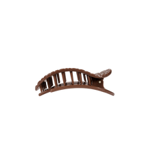 Load image into Gallery viewer, Brown Crocodile Small Flat Round Hair Clip