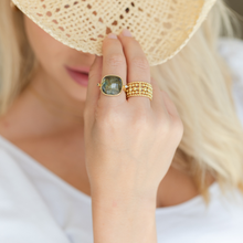 Load image into Gallery viewer, Ms. Reliability Square Stone Ring: White