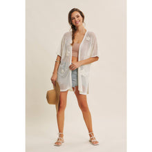 Load image into Gallery viewer, Seaside Bloom Knit Kimono Cardigan