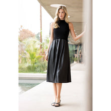 Load image into Gallery viewer, Sleeveless Mixed Media Maxi Dress: BLACK
