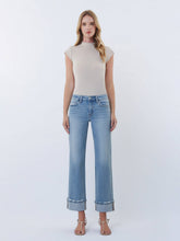 Load image into Gallery viewer, MID RISE MEDIUM LIGHT CUFFED JEANS- VERVET