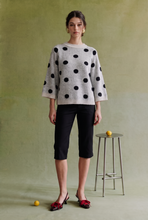 Load image into Gallery viewer, SOT1807 Polka-Dot Raglan Turtleneck Knit Pullover: H.GREY/BUTTER / M