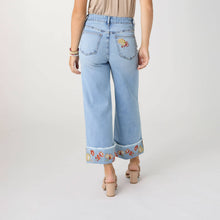 Load image into Gallery viewer, EverStretch Wide Leg Crop with Embroidered Cuff