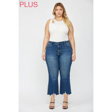 Load image into Gallery viewer, HIGH RISE CROP FLARE WITH UNEVEN HEM- Mica