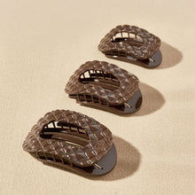 Load image into Gallery viewer, Flat Round Hair Clip | Small | Truly Taupe Quilted