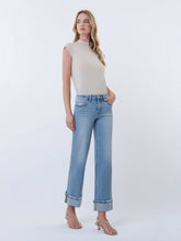 Load image into Gallery viewer, MID RISE MEDIUM LIGHT CUFFED JEANS- VERVET