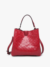 Load image into Gallery viewer, Tati Woven Textured Monogrammable Satchel | M1951WVM : Black
