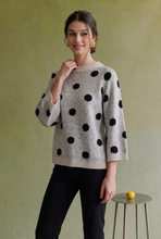 Load image into Gallery viewer, SOT1807 Polka-Dot Raglan Turtleneck Knit Pullover: H.GREY/BUTTER / M