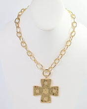 Load image into Gallery viewer, Carol Large Cross Charm Necklace Gold: Default