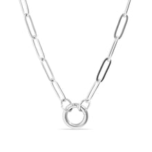 Load image into Gallery viewer, Stainless Steel Paperclip Carabiner Charm Holder Necklace: Gold / 18"+2"