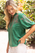 Load image into Gallery viewer, Tabitha Floral Embroidered Suede Top