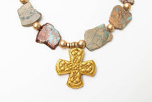 Load image into Gallery viewer, 18" Aqua Terra Jasper Nuggets with Kristin Cross