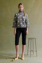 Load image into Gallery viewer, SOT1807 Polka-Dot Raglan Turtleneck Knit Pullover: H.GREY/BUTTER / M