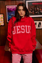 Load image into Gallery viewer, IT2594E-JESUSWT | Gingham Applique Mock-Neck Sweatshirt: Red / S/M-L/XL (3-3)
