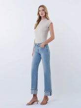 Load image into Gallery viewer, MID RISE MEDIUM LIGHT CUFFED JEANS- VERVET
