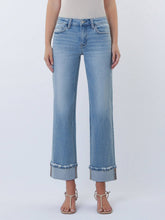 Load image into Gallery viewer, MID RISE MEDIUM LIGHT CUFFED JEANS- VERVET