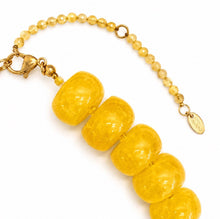 Load image into Gallery viewer, Chunky Resin & Natural Stone Bead Necklace: Honey Caramel