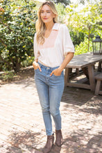 Load image into Gallery viewer, 36929 Collared V-Neck Smocked Yoke Top: Red / M