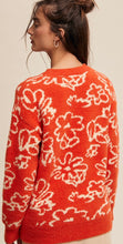 Load image into Gallery viewer, /Hand Drawn Flowers Fuzzy Knit Sweater