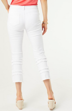 Load image into Gallery viewer, Straight Leg Capri Jeans w/Fringe-Crisp White
