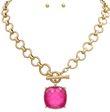 Load image into Gallery viewer, / Big Stone Pendant Necklace Set