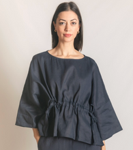 Load image into Gallery viewer, P. CILL Washed Linen Half Sleeve Waist Tie Top