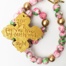 Load image into Gallery viewer, Pink and Green Rainflower Jasper with Andrea Cross