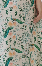 Load image into Gallery viewer, Peacock Print Puff Sleeve Midi Dress