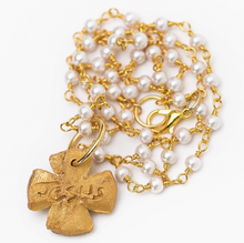 Load image into Gallery viewer, Pearl Chain with Julia Blair Cross