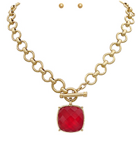 Load image into Gallery viewer, / Big Stone Pendant Necklace Set