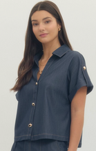 Load image into Gallery viewer, Classic Charm Denim Button Top
