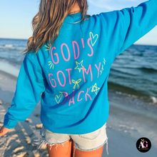 Load image into Gallery viewer, God's Got My Back Sweatshirt: Kelly Green / XL / Sweatshirt