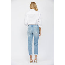 Load image into Gallery viewer, MID RISE CIGARETTE CROP: POWER BLUE