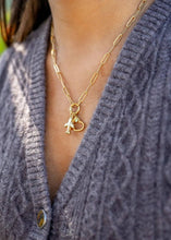 Load image into Gallery viewer, Stainless Steel Paperclip Carabiner Charm Holder Necklace: Gold / 18"+2"