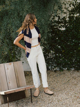 Load image into Gallery viewer, HIGH RISE OPTIC WHITE CUFFED SLIM WIDE JEANS-Vervett