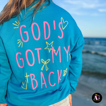 Load image into Gallery viewer, God's Got My Back Sweatshirt: Kelly Green / M / Sweatshirt