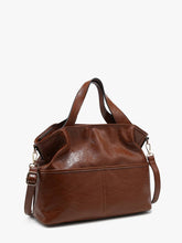 Load image into Gallery viewer, Isabella Glossy Expandable Satchel | M2846: Mahogany
