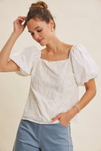 Load image into Gallery viewer, Ivory Bloom Square Neck Blouse