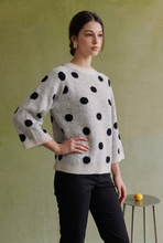 Load image into Gallery viewer, SOT1807 Polka-Dot Raglan Turtleneck Knit Pullover: H.GREY/BUTTER / M