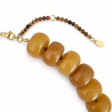 Load image into Gallery viewer, Chunky Resin & Natural Stone Bead Necklace: Honey Caramel
