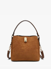 Load image into Gallery viewer, Allison Faux Suede Multi-Compartment Satchel | M2819SDE: Brown