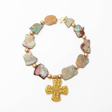 Load image into Gallery viewer, 18" Aqua Terra Jasper Nuggets with Kristin Cross