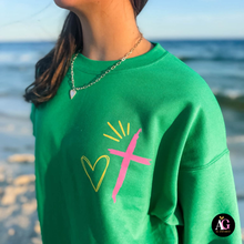 Load image into Gallery viewer, God's Got My Back Sweatshirt: Kelly Green / XL / Sweatshirt
