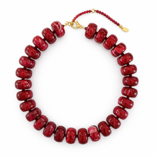 Load image into Gallery viewer, Chunky Resin & Natural Stone Bead Necklace: Honey Caramel