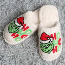 Load image into Gallery viewer, /HO HO HO Holiday Grinch  Slippers